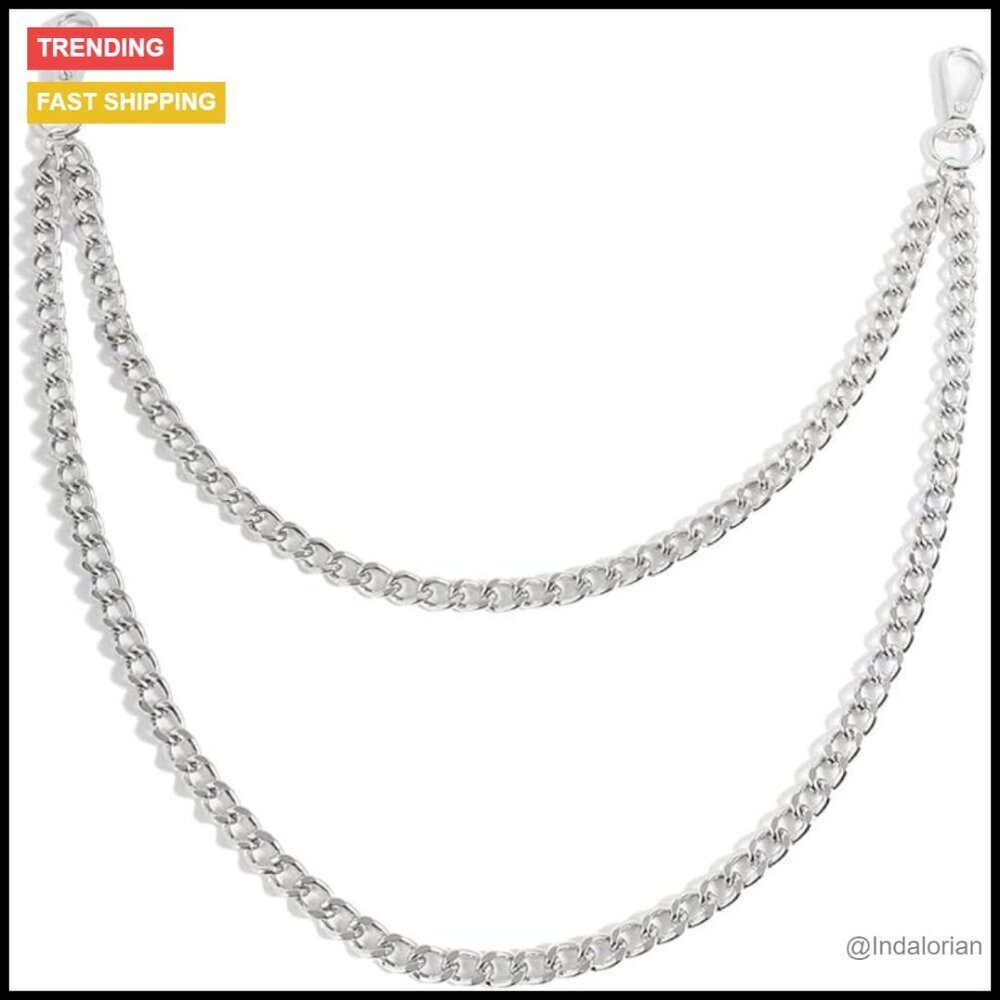 Metal Wallet Chain for Pants, Punk Style Statement Accessory